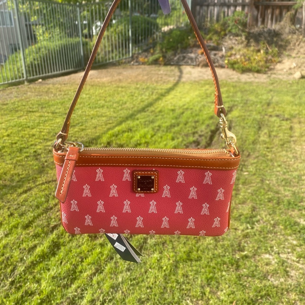 Dooney & Bourke Red Clutch with Leather Trim - Picture 13 of 15